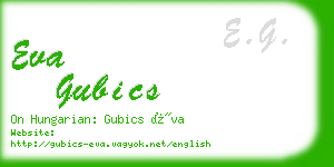 eva gubics business card